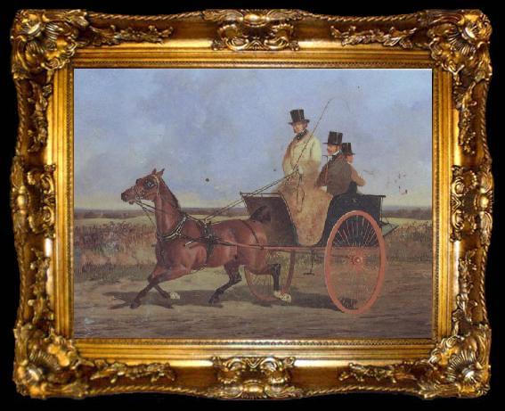 framed  John Frederick Herring A Horse and Trap on the York Road, ta009-2